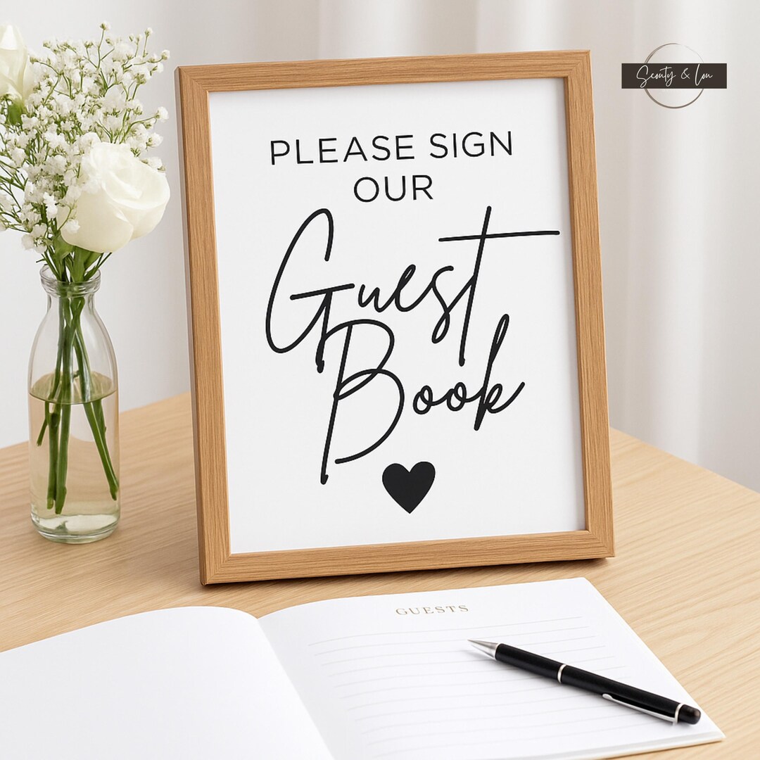 Guest Please Sign In Please Sign Our Guest Book – Wedding Table Sign (digital Download) - Etsy