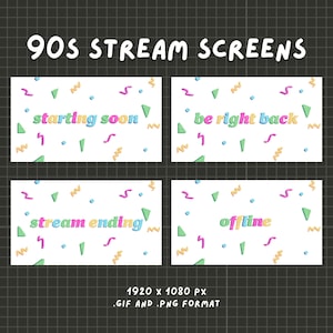 90s Retro Animated Stream Screens (White)