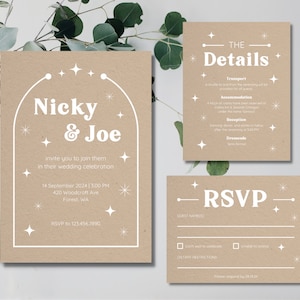 Starry Modern Wedding Invite Template