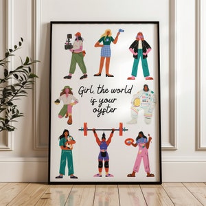 Las niñas pueden hacer cualquier cosa / Impresión de pared de mujeres icónicas / Impresión de pared educativa / para niños / Sala de juegos / Niños / Póster de aprendizaje