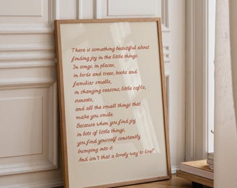 Finding joy, positive print, affirmation, handwritten style | Prints from home | Various colours (Unframed)