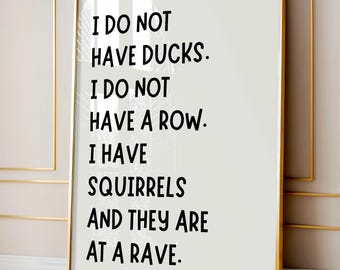 Squirrels at a Rave Funny Home Print