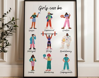 Empowering Girls Can Print: decorazioni per la cameretta dei bambini / SENZA CORNICE