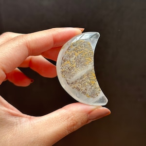 Stunning Dendritic Quartz Moon Carving