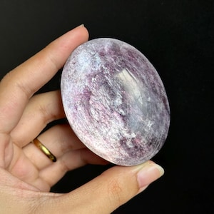Incredible Gem Lepidolite Palm Stone - Meditation Stone