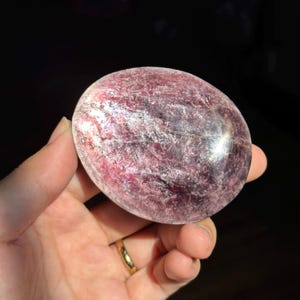 Gorgeous Gem Lepidolite Palm Stone! Meditation Stone