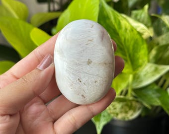 Cristal de meditación de escolecita con forma de piedra de palma