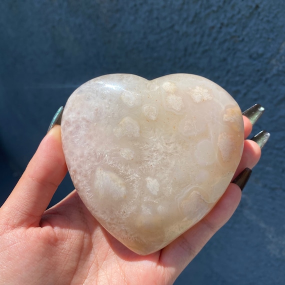 クォーツフラワーアゲートハートとドゥルージー - Etsy 日本