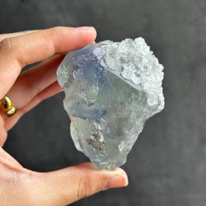 Soft Blue Bicolor Yyaogangxian Raw Fluorite Specimen