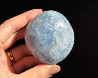 Blue Calcite Palm Stone