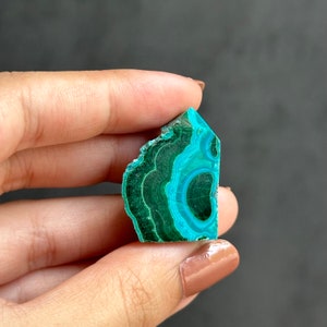 11g Mini Chrysocolla x Malachite Half Polished Point - Pocket Stone