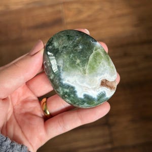 Ocean Jasper Palm Stone with Druzy Pocket