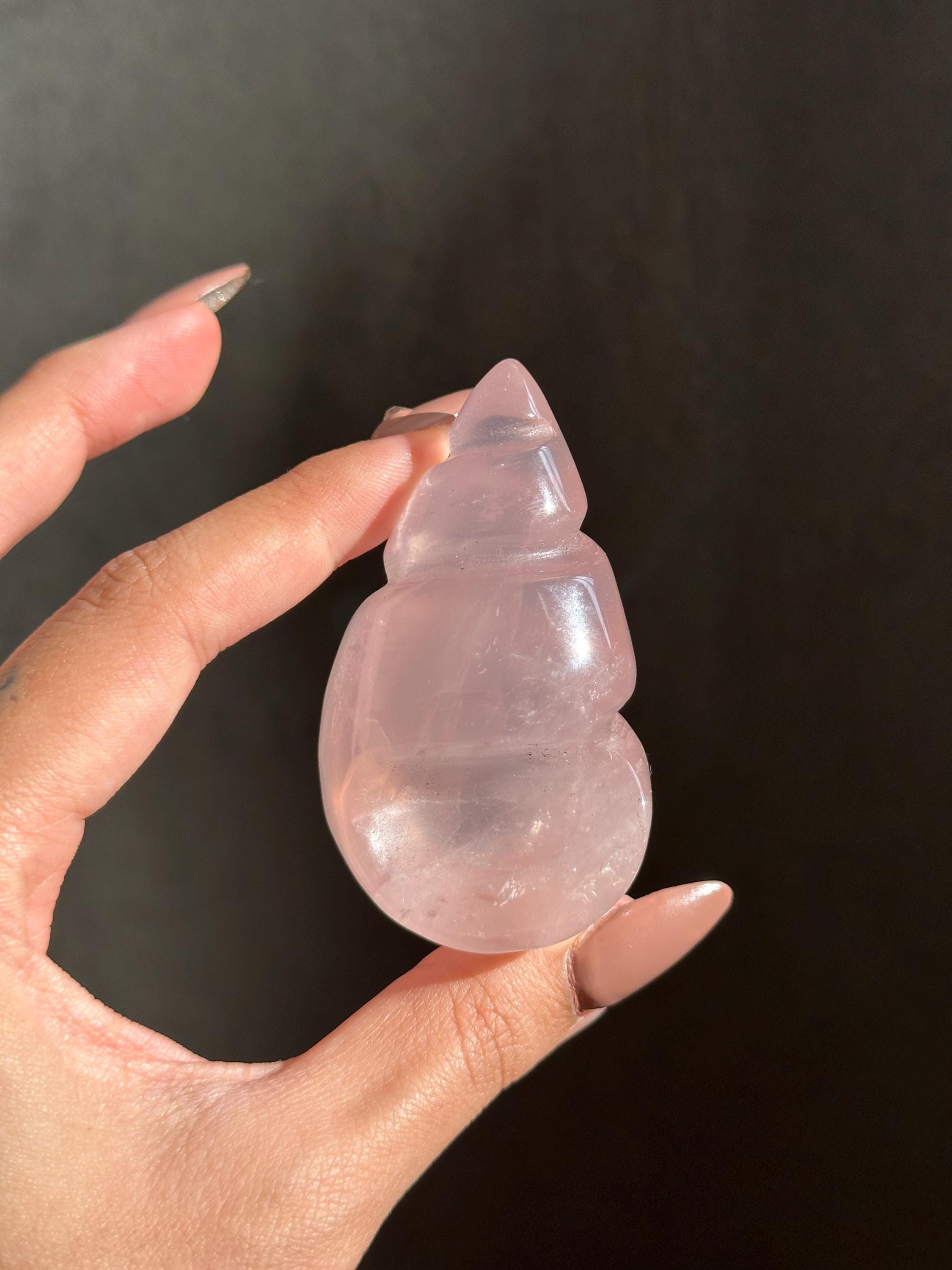美しいローズクォーツの貝殻彫刻 - Etsy 日本