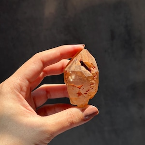 Raw Skeletal Red Clay Quartz Point!