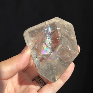 Clear Quartz Freeform With Rainbow Inclusion!