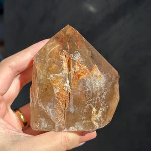 Genuine Citrine Point: Semi Polished Crystal with Iron Oxide