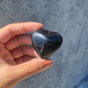 Beautiful Small Obsidian Heart Carving