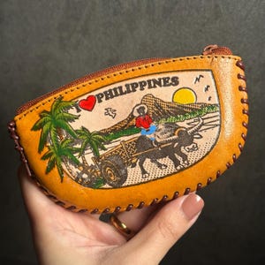 I Love Philippinen Echtleder Geldbörse mit Gratis Mystery Crystal! Handgefertigt in den Philippinen / Einzigartiges Geschenk / Souvenir