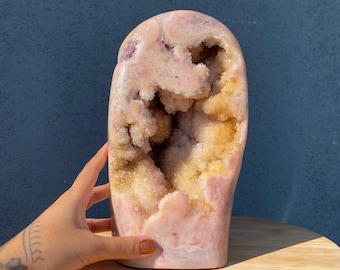 Stunning Large Druzy Pink Amethyst Freeform From Brazil!