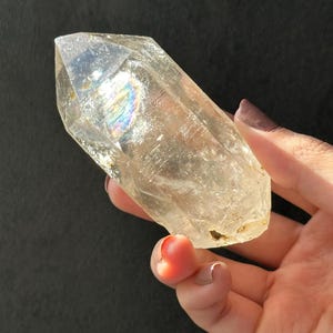 Gorgeous Raw Quartz Natural Double Point - Rainbow Inclusion - 121g
