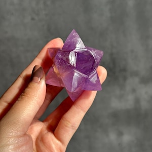 Unique Hand Carved Amethyst Spikey Carving! Iron Oxide Inclusion