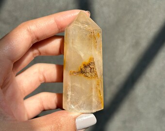 Small Hematoid Quartz Point: Natural Crystal Tower
