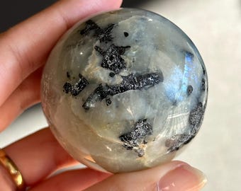 ブラックムーンストーンスフィア - Etsy 日本