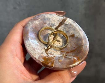 Jasper Trinket Dish: Small Crystal Jewelry Nightstand Dish