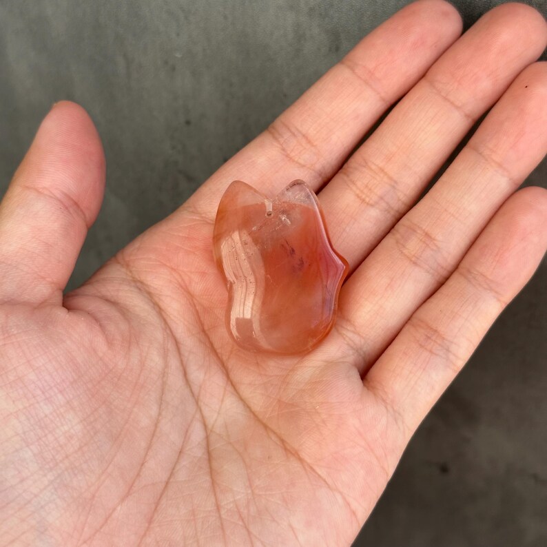 Rabbit Fur Red Amphibole Clear Quartz Fox Hand Carved Pendant Pocket ...