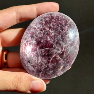 Gorgeous Gem Lepidolite Palm Stone! Meditation Stone