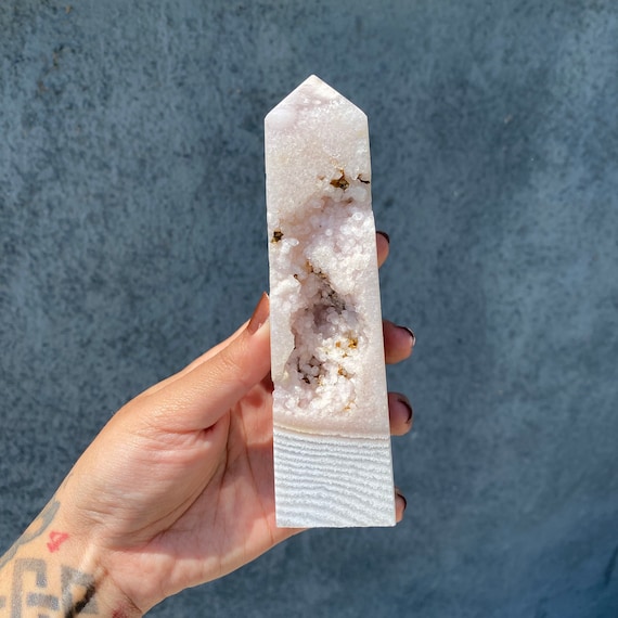 Druzy Pink Amethyst Tower: 5.5" Crystal Point
