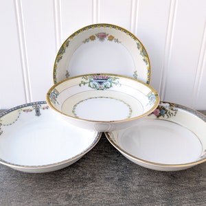 Vintage Berry Bowls Set of 4, China Dessert Bowls, Vintage Sauce Bowl, Small Vintage Bowl, Cottage Boho Wedding Bridal Shower Luncheon China