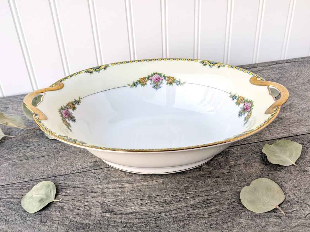 Vintage Noritake Severy Oval Serving Bowl With Handles, Elegant China