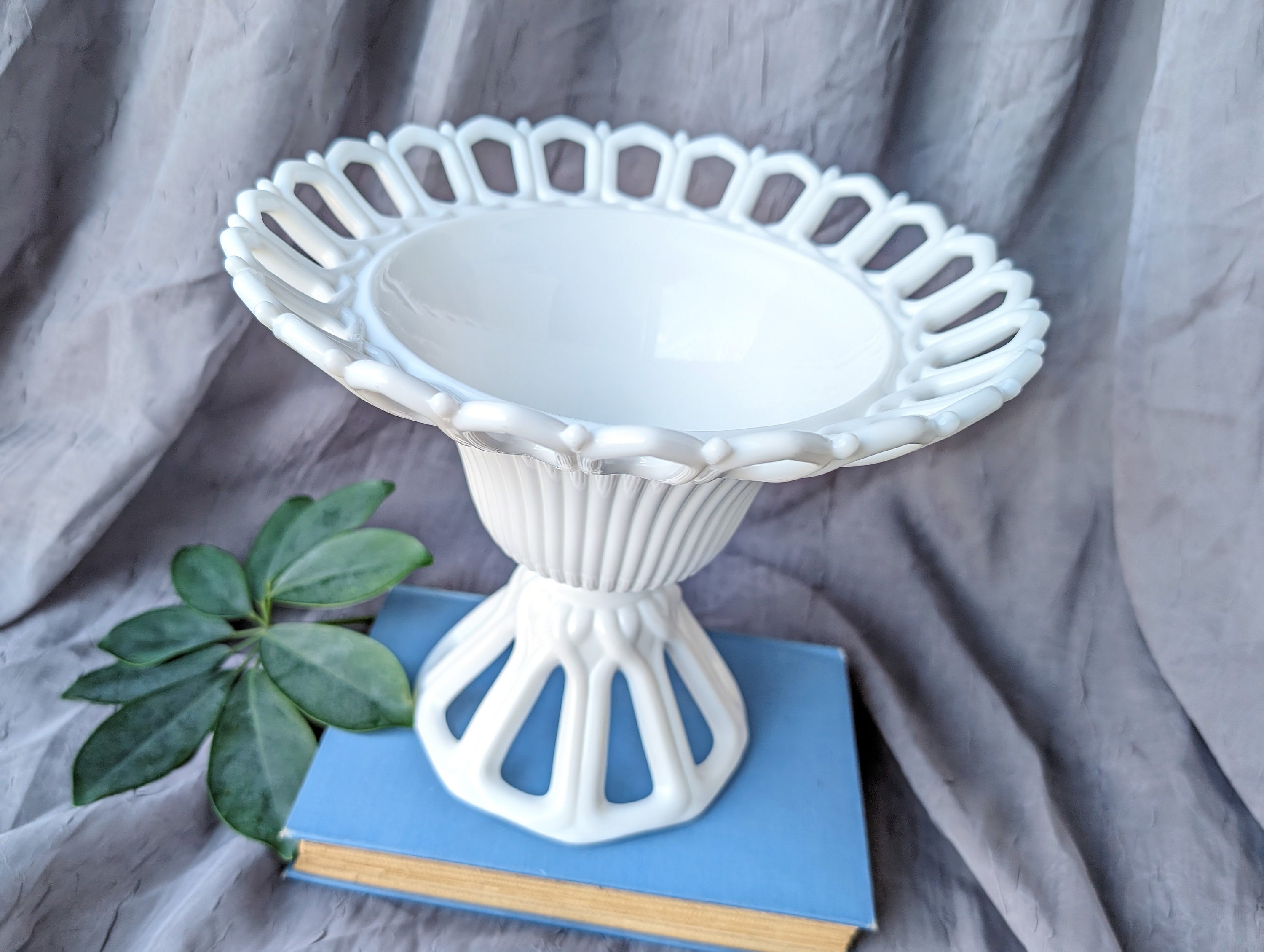 Milk Glass Bell Compote