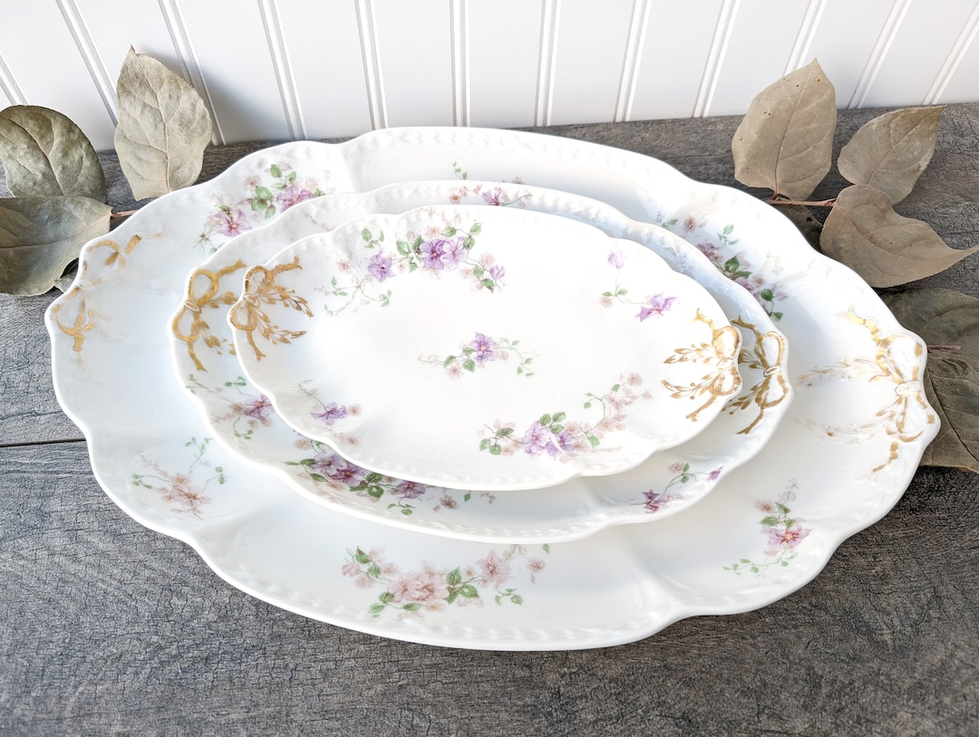 CH.FIELD HAVILAND 3点SET Vintage Purple CH Field Haviland Limoges GDA France CHF359 Set of
