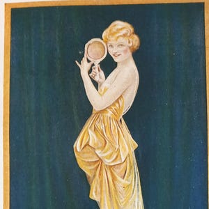 CHARLES SHELDON 1920 Flapper, FIBERLOID Toilet Articles Print Ad, Charles Sheldon Ad plus Whiting & Cook, DesArts Stationary Reverse Side Ad