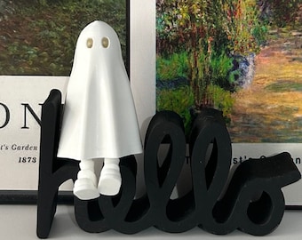 Ghost with Feet 3D Printed - Unique Halloween Decoration - Spooky Home Decor