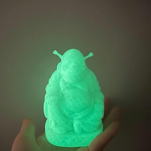 Shrek Buddha Glow-in-Dark Figurine, 3D Printed Meme Home Decor