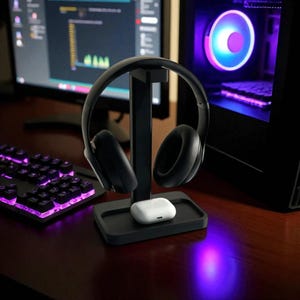 Gamer Headphone Stand, 3D Printed Console Desk Organizer