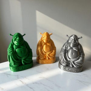 Shrek Buddha Statue, 3D Printed Pop-Culture Decor