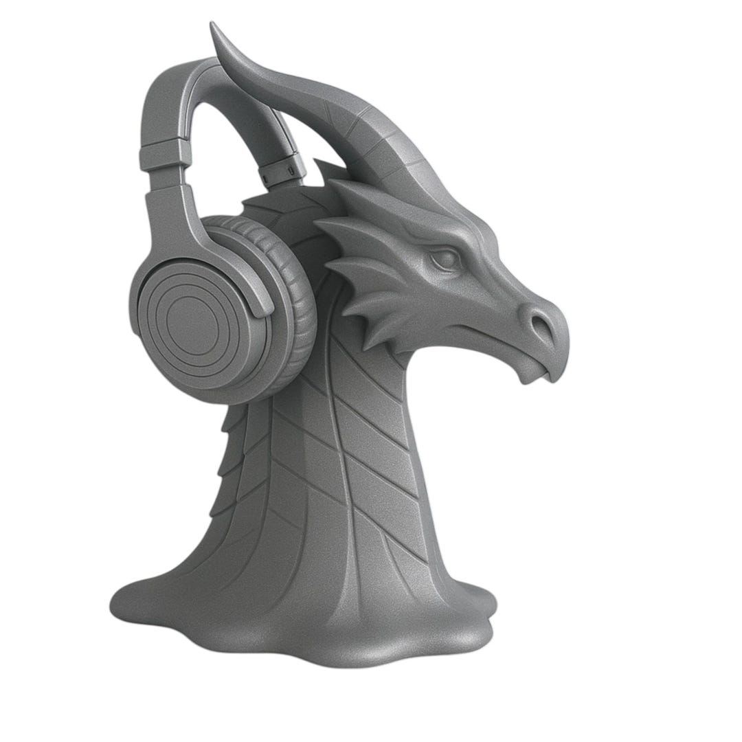 Headphone Stand Dragon, 3D Printed PLA, Fantasy Gamer Desk Decor ...