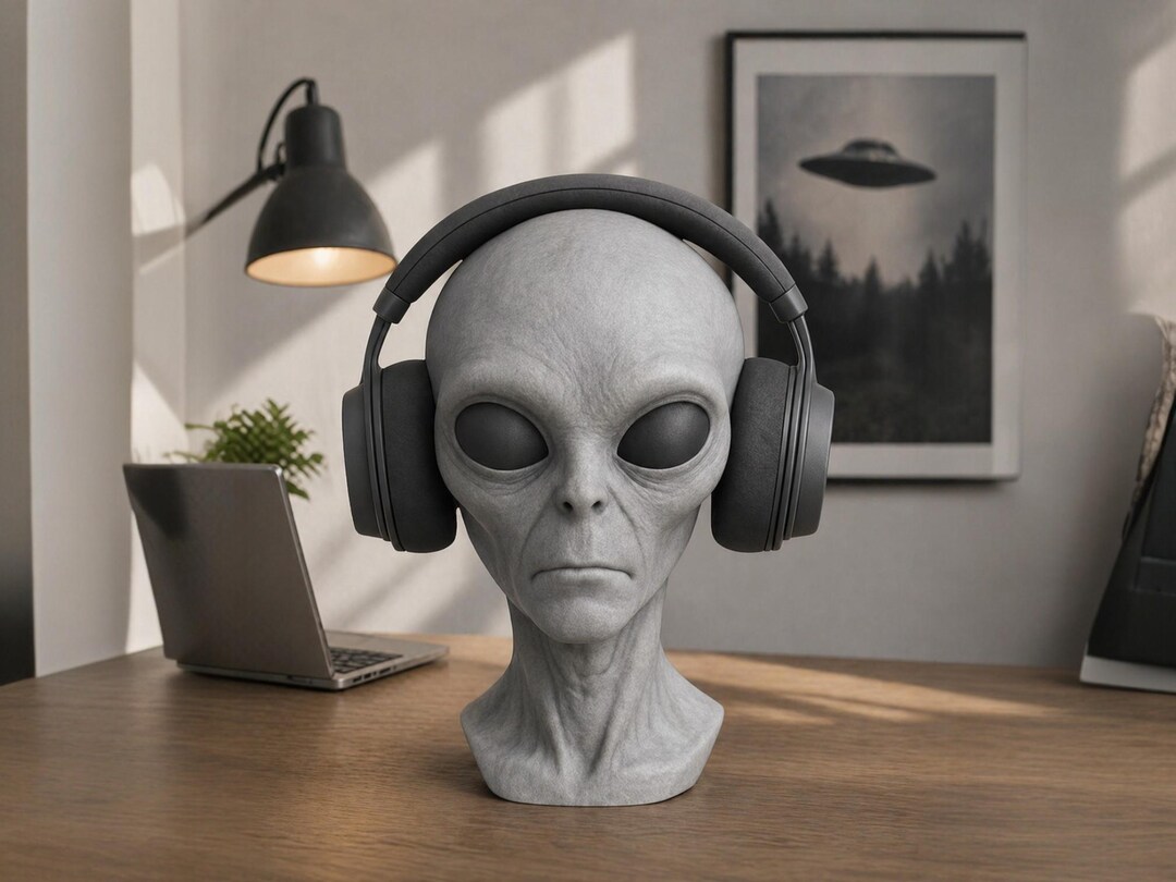 Alien Desk Feature Headphone Stand Alien Bust, Sci-fi Desk Decor - Etsy