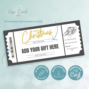 Bearbeitbarer Weihnachtsgeschenkgutschein für das Motorrad - Personalisieren - Digitaler Geschenkgutschein - Fahrspur-Tagesgutschein