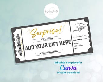 Car Theme Surprise Gift Voucher: Editable Track Day Ticket (Digital Download)