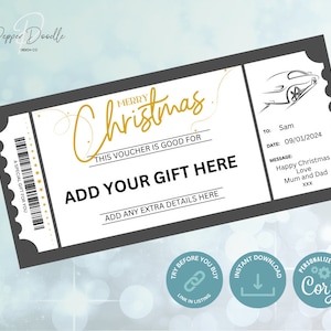 Editierbarer Weihnachts Geschenkgutschein - Gutschein zum Thema Auto / Fahren - Personalisieren - Digitaler Geschenkgutschein - Fahrspur-Tagesgutschein