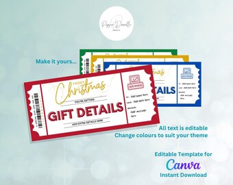 Editable Christmas Gift Voucher Template – DIY Canva Design (Digital Download)