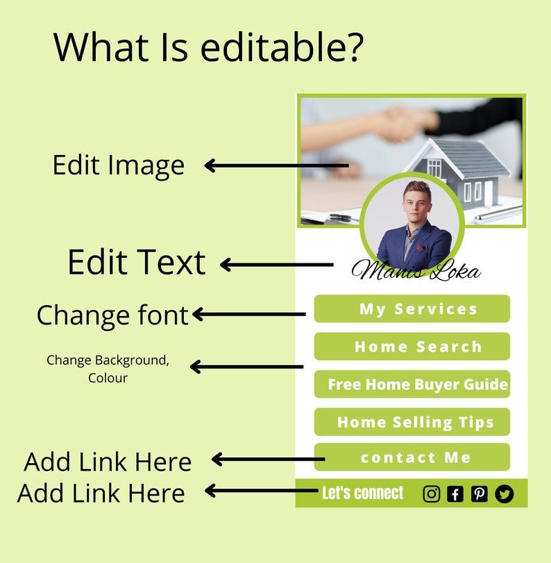 Link in Bio Instagram Template Real Estate Website - Etsy