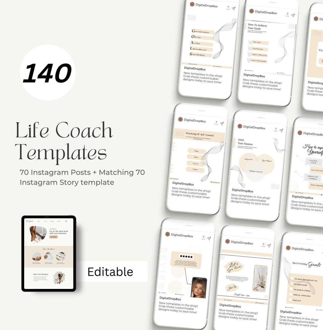 Coaching Instagram Template for Coaches Business Coach - Etsy