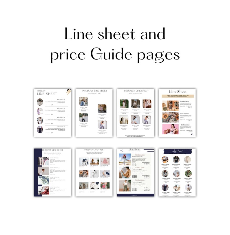 Line Sheet Template, Wholesale Line Sheet, Canva Line Sheet Template