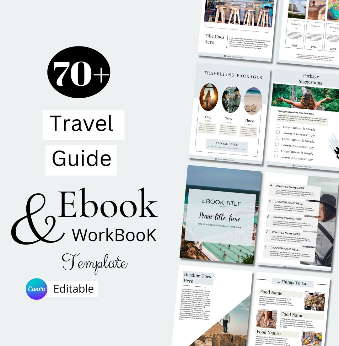 Travel Guide Ebook Template Ebook Template Canva Ebook Etsy